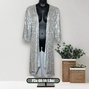 Torrid Shimmering Silver Sequin Blouse